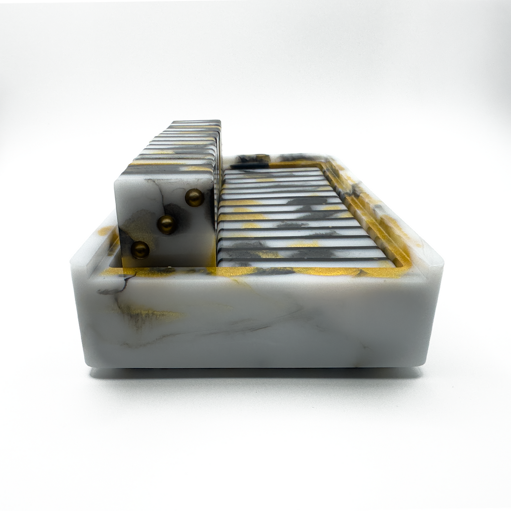 Carrara Gold Domino Set with Millennium Vault | Tournament Style