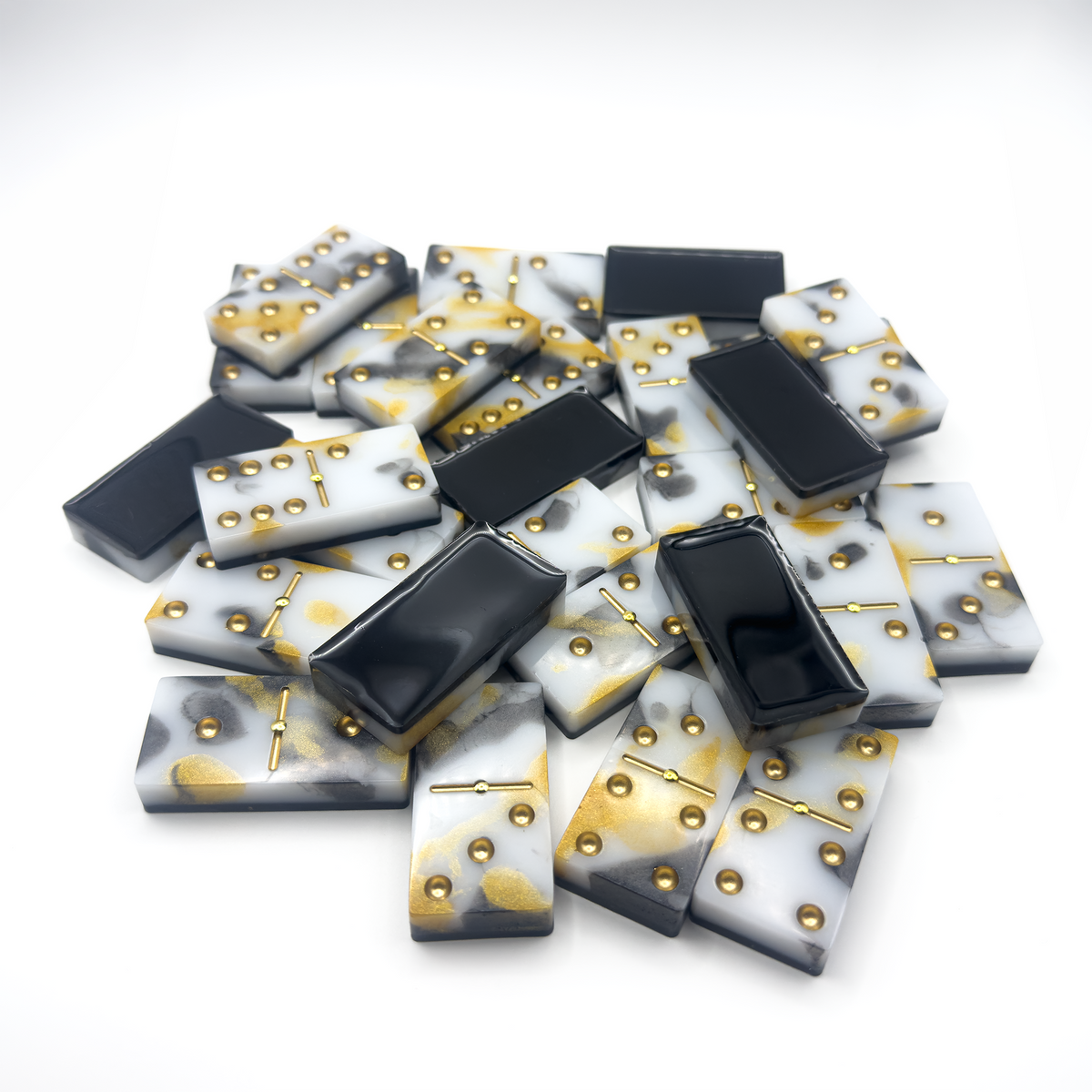 Carrara Gold Domino Set with Millennium Vault | Tournament Style