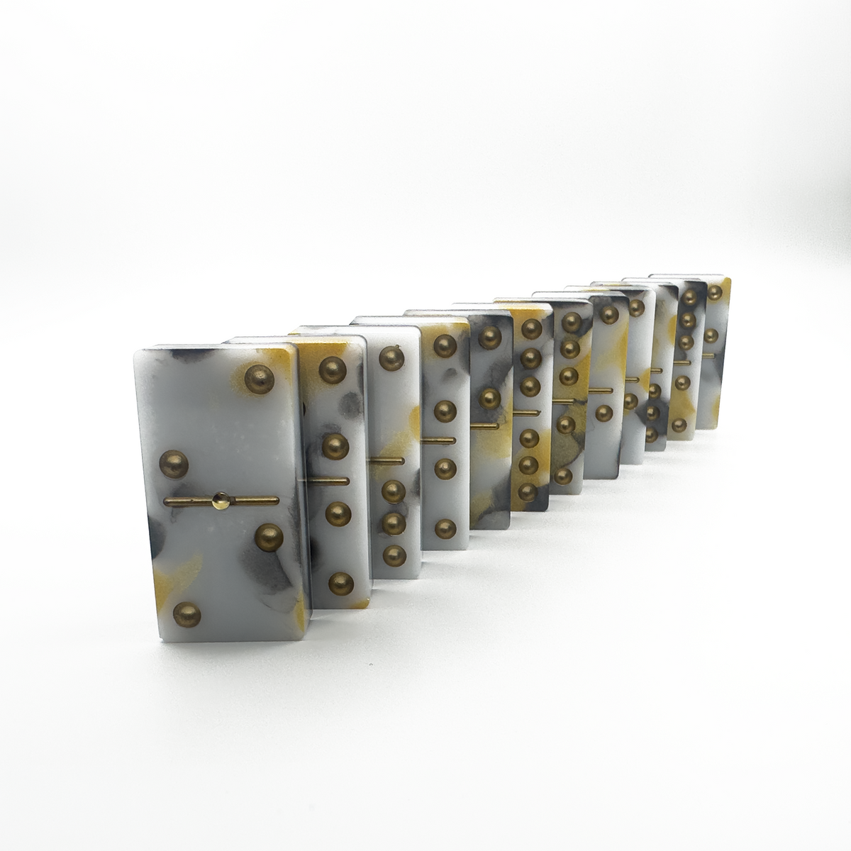 Carrara Gold Domino Set with Millennium Vault | Tournament Style