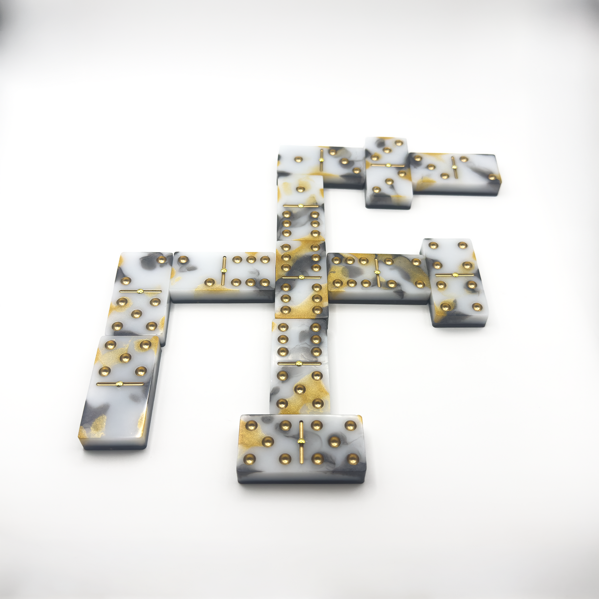 Carrara Gold Domino Set with Millennium Vault | Tournament Style